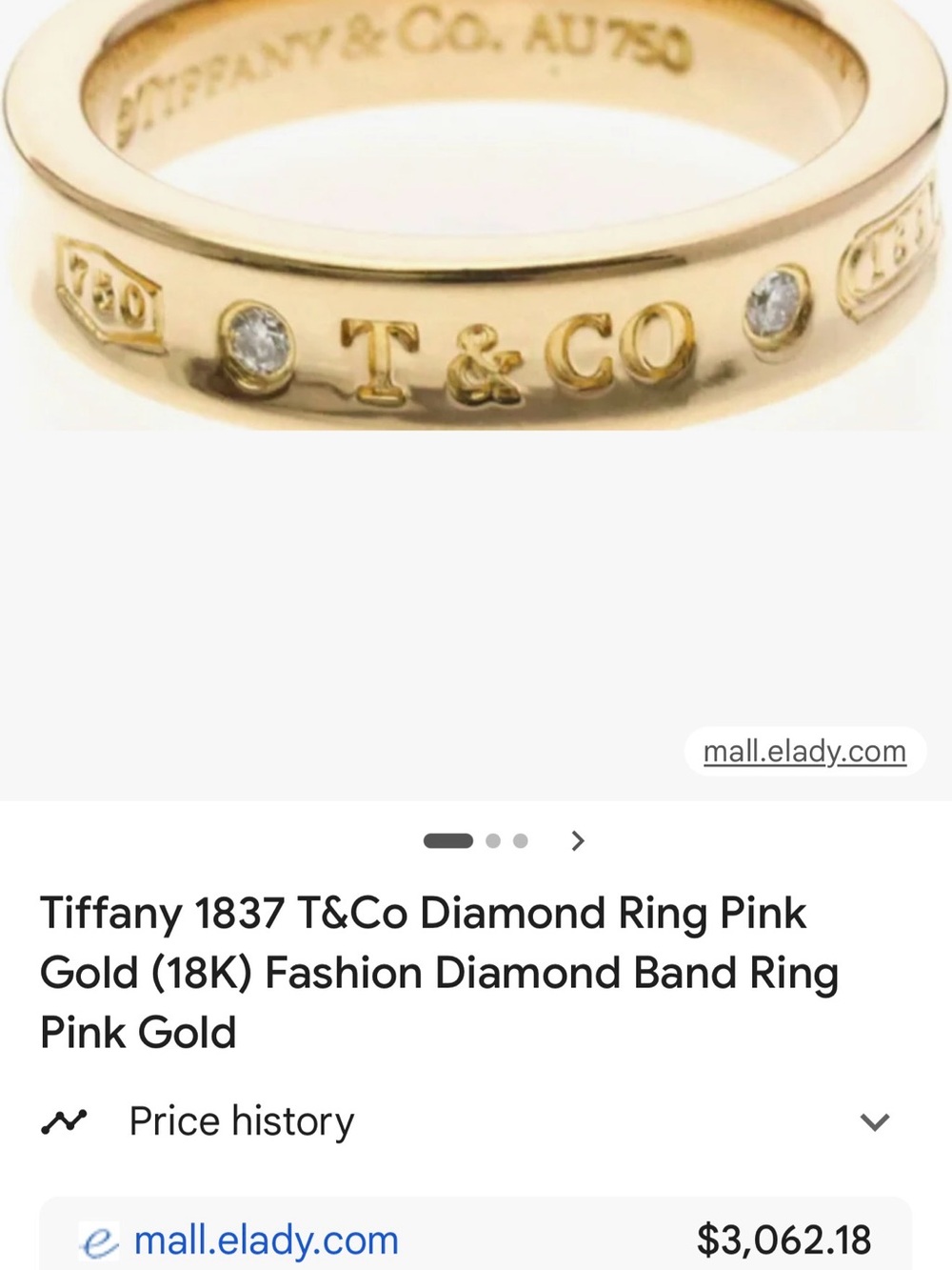 3 items,authentic Tiffany 18k yellow Pendant Necklace, Bracelet , Ring! New item - Picture 5 of 16